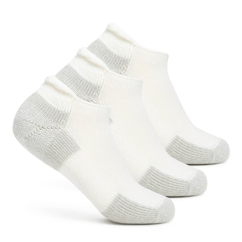 Thorlos Running Rolltop 3-Pair Pack White/Platinum MD (Men's Shoe 5.5-8.5, Women's Shoe 6.5-10)